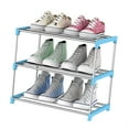 thumbnail image 4 of Organisateur de Chaussures Multi-Couches en Acier Inoxydable Support de Rangement pour Dortoir pour Entrée, 3 Niveaux, Bleu, 4 of 7