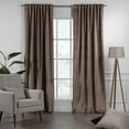 thumbnail image 2 of 3S Brother's Extra Long Solid Luxury Matte Velvet Soft Curtain Coffee Single Panel Hanging Back Tap & Rod Pocket Home Décor 5-25 Feet Custom Made Curtains -Made in Turkey Each(52"x180"), 2 of 7