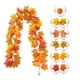 thumbnail image 4 of Guirnalda de hojas artificiales de ratán para Halloween,Acción de Gracias,guirnalda de hojas de arce con calabaza colgante,decoración para fiestas en interiores, 4 of 7