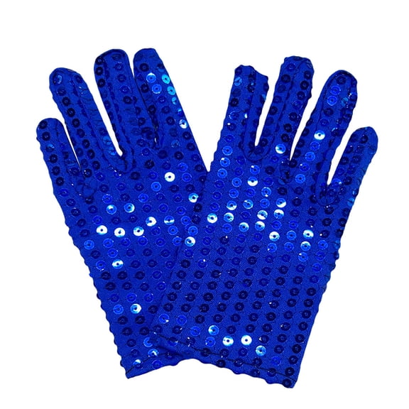 Carnival Sequins Gloves for Women Winter Fashion Fur Skiing Warm Plush Soft Upgraded Touch Screen Womens Mittens Blue