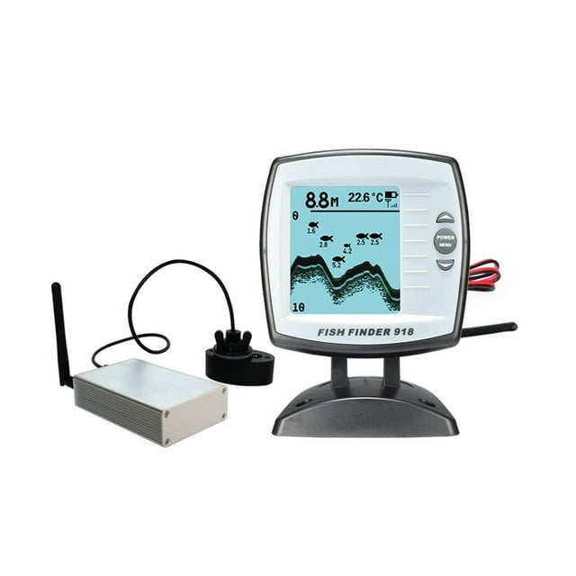Fish Finder FF918-180S Wired Transducer Sensor Fishfinder 45 Degrees Echo LCD Fish Locator Boat Fishfinder ,Easy to Use
