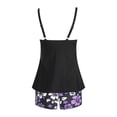 thumbnail image 5 of KPOPLK Women's Tankini Swimsuits with Skirt Two Piece Tummy Control Bathing Suits Printed Swimdress Swimwear Size L,Purple, 5 of 9