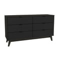 thumbnail image 3 of Kappesberg Hanford 6-Drawer Dresser – Dark Brown/Black, Modern 57"W Storage - for Adults and Teens, 3 of 7