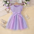 thumbnail image 7 of ITSAME Girls Dresses, Ruffled Sleeveless Cute Bow Round Neck Fashion Princess Tulle Dress for Kids Purple 1-2T, 7 of 7