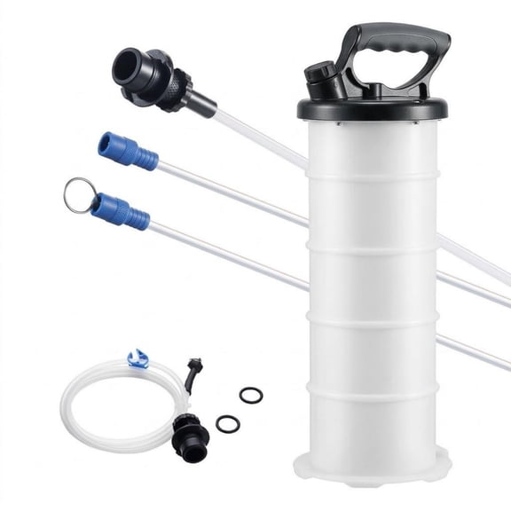 Manual Vacuum Fluid Extractor and Oil Change Pump, 6.5 Liter Capacity with Dipstick Tubes