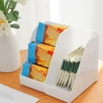 thumbnail image 4 of Clear Plastic Slanted Organizer Bin - Small Space Essentials: Space-Saving Storage for Kitchen, Fridge & Bathroom (6.1x5.9x3.5in, Non-Slip Base, 0.31lb Lightweight), 4 of 6