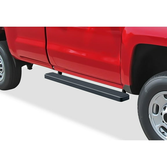 APS Running Boards 4-inch Matte Black Compatible with Chevy Silverado GMC Sierra 1500 2500 1999-2013 Regular Cab & 2500HD 3500 2001-2014 (Exclude CK Classic) (Side Steps Side Bars)