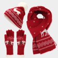 thumbnail image 4 of HNMKIU Three Piece Cold Proof Knitted Hat Scarf Set With European Autumn Winter Warm Accessory For Daily Casual Wear Red - One Size, 4 of 9