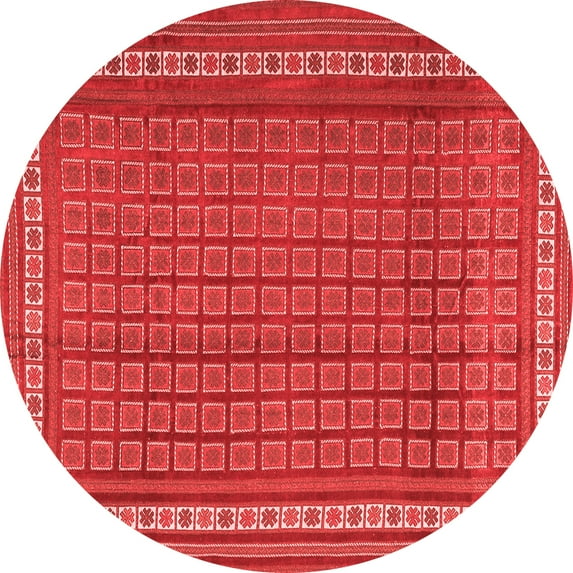 Ahgly Company Indoor Round Southwestern Red Country Area Rugs, 3' Round