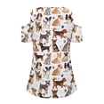 thumbnail image 6 of POLERO Women's Cut Out Cold Shoulder Tops, Corgi Dachshund Dogs Print Summer Tees, Short Sleeve Sexy Shirts Vacation Hawaii Tunic for Travel Shopping Soft Lightweight XL, 6 of 7