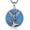 Blue, variant on Sterling Silver St Michael Necklace for Women Men, Opal Archangel Saint Michael Protection Pendant, Talisman Amuletos de Proteccion Jewelry Gift for Wife Husband, 24"