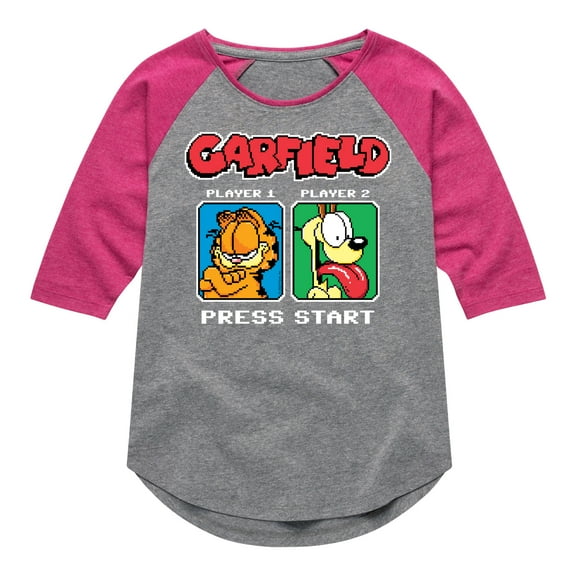 Garfield - Garfield Odie Game On - Toddler & Youth Girls Raglan Graphic T-Shirt