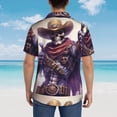 thumbnail image 4 of Fotbe Cool Skull Cowboy Camisa Hawaiana para Hombre Unisex – Camisa Casual de Verano con Botones de Manga Corta de Algodón y Lino,X-Large, 4 of 7