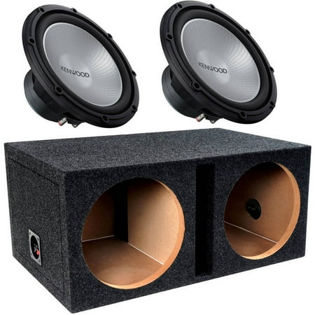 Kenwood KFC-W12PS 1,000W 12" Performance Series Subwoofer and Qbox 12DO2V 12" Dual Vented Shared Enclosure, 2-Pack