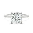 thumbnail image 4 of Charles & Colvard White Gold Moissanite 8mm Cushion Solitaire Engagement Ring-Size 6.5 2.40ct DEW, 4 of 8