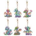 thumbnail image 1 of (LY083) (Diamante Doble Cara 6 Piezas) Llavero Con DIY Dragón Color Arcoíris, 1 of 9