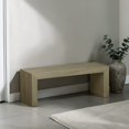 thumbnail image 2 of GZXS 48-Inch Acacia Wood Bench for Dining Room, Kitchen or Entrance, Farmhouse Entryway Seat, Easy Assembly, Gray Taupe, 2 of 10