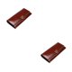 thumbnail image 3 of Guardurnaity Cartera de cuero PU para mujer, elegante reemplazo con botón a presión, gran capacidad, Rectangular, monedero para mujer, Notecase, Café 2piezas, 3 of 6