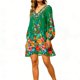thumbnail image 3 of TaTaai Women's Casual Polka Dot Dress Chiffon Fabric Ruffle Sleeve Round Neck Solid Color Flowy Lightweight Mini Dress Spring Summer Daily Beach Wear Gift, 3 of 5