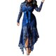 thumbnail image 1 of Gibobby Vestido Mujer Casual de Playa Verano Vestido maxi asimétrico con cordones huecos para mujer Vestido de fiesta de encaje sexy Vestido de noche(Azul,XL), 1 of 5