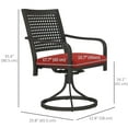 thumbnail image 3 of Outsunny Patio Swivel Chairs with Cushion, Outdoor Swivel Rocker, Red, 3 of 10