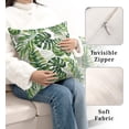 thumbnail image 4 of Summer Green Leaves Throw Pillow Cover 18x18 Tropical Palm Leaf Pillow Covers Summer Farmhouse Decorative Pillow Covers for Couch Outdoor Living Room Patio Set of 2, 4 of 6