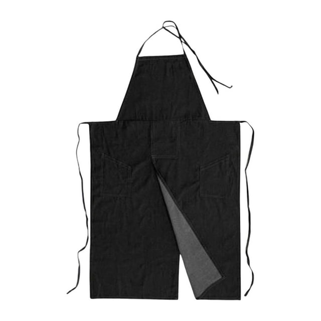Luzkey Full Cover Pottery Apron Split Leg Adjustable Neck Strap Brief Comfortable with Pockets for Bartending Carpentry Kitchen Gift black