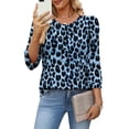 thumbnail image 2 of WIHOLL Women's 3/4 Sleeve Tops Dressy Casual Pleated Business Work Blouses Office Shirts, 2 of 10