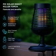 Pic Solar Insect Killer Torch with LED Flame Effect, Black Torch, Area