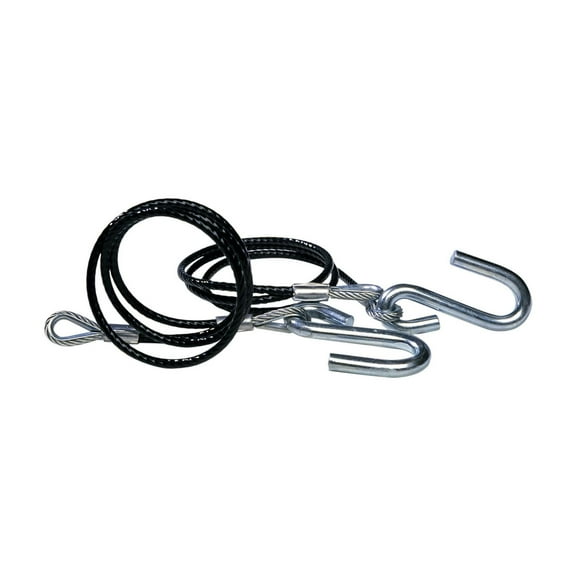 Tie Down Engineering 59541 Hitch Cables With Wire Safety Latch Class III - 5,000 lbs., Black Vinyl Jacketed