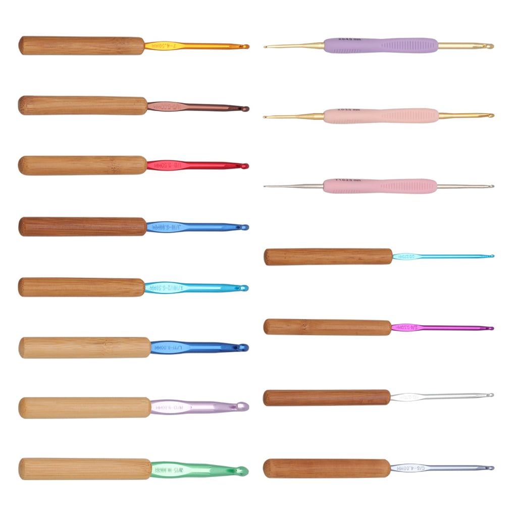1 Set Single Head Crochet Needle Set Ergonomical Crochet Hook Double Head Knitting Needle Crochet Supplies for Craft