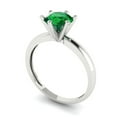thumbnail image 2 of Clara Pucci 14K White Gold 1ct Emerald Solitaire Ring for Women, 2 of 8
