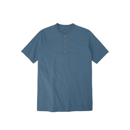 Boulder Creek By Kingsize Men's Big & Tall Heavyweight Longer-Length Short-Sleeve Henley Shirt