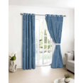 thumbnail image 3 of Navy Blue Ombre Blackout Curtains for Bedroom/Living Room, Thermal Insulated Kitchen Curtains, Farmhouse Stripes Modern Abstract Art Grommet Darkening Window Treatment Drapes 42"x63"x2, 3 of 8