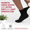 thumbnail image 5 of Diabetic Ankle Socks – Non-Binding Circulation Quarter Socks, Cushioned Cotton Blend for Men & Women (Black 12Pairs, Size 10-13, Fits Women’s Shoe 7-12), 5 of 8