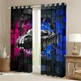 thumbnail image 2 of Erosebridal Black Sport Car Curtains Pack of 2 (42Wx63L),Geometric Plaid 30%-50% Black Out Curtains,Extreme Sports Curtains for Living Room (42Wx63L),Buffalo Room Decor, 2 of 6