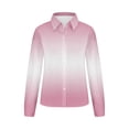 thumbnail image 3 of ameIAEA Women's Collared Button Down Blouses Long Sleeve Color Block Casual Tops 2024 Fall Shirts, 3 of 4