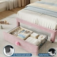 thumbnail image 5 of IDEALHOUSE Bed Frames Twin Platform, Pink White, Scallop Upholstered Headboard, Large Storage Drawer, Wood Slats, No Box Spring, Quiet Metal Support, Easy Assembly, for Small Spaces, 5 of 7