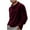 Wine, variant on successthop Mens Velour Shirts Elegant Pleated Plus Size Mock Neck Streetwear Casual Long Sleeve Clothes Solid Tops Red