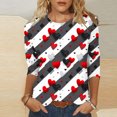 thumbnail image 2 of Valentine's Day Holiday T-Shirts for Womens Cute Heart 3/4 Sleeve Tops Fashion Going Out Tee Shirts, 2 of 5