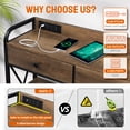 thumbnail image 3 of Zimtown Modern Console Table with Power Outlet, 55" Narrow Sofa Table Industrial Entryway Table with USB Ports, Behind Couch Table for Entryway, Hallway, Foyer, Living Room, Bedroom, Brown, 3 of 10