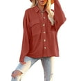 thumbnail image 3 of Oversized Baggy Cotton Linen Button Down T-Shirt Blouse Tops For Women Ladies Vintage Winter Thin Linen V-Neck Tunic Tops Basic Tee OL Office Work T-Shirt, 3 of 5
