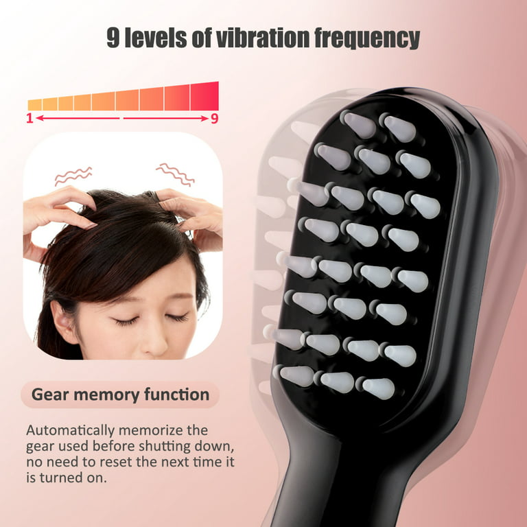 Electric Massage Comb Blue Red Light Therapy Vibration Hair