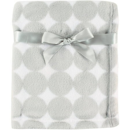 - Luvable Friends Baby Boy and Girl Coral Fleece Blanket - Gray Dot