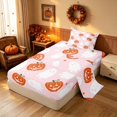 thumbnail image 2 of Homewish Ghost Pumpkin Twin Sheets for Girls, Happy Halloween Themed Bedding, Pink Orange White, 3pcs (1 Flat Sheet, 1 Fitted Sheet and 1 Pillowcase), 2 of 6