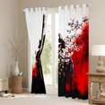 thumbnail image 3 of Manfei Art Samurai Black Out Curtains for Home, Armor Sword Curtains Pack of 2 (42x63 Each) for Office, Black Red White, 3 of 6