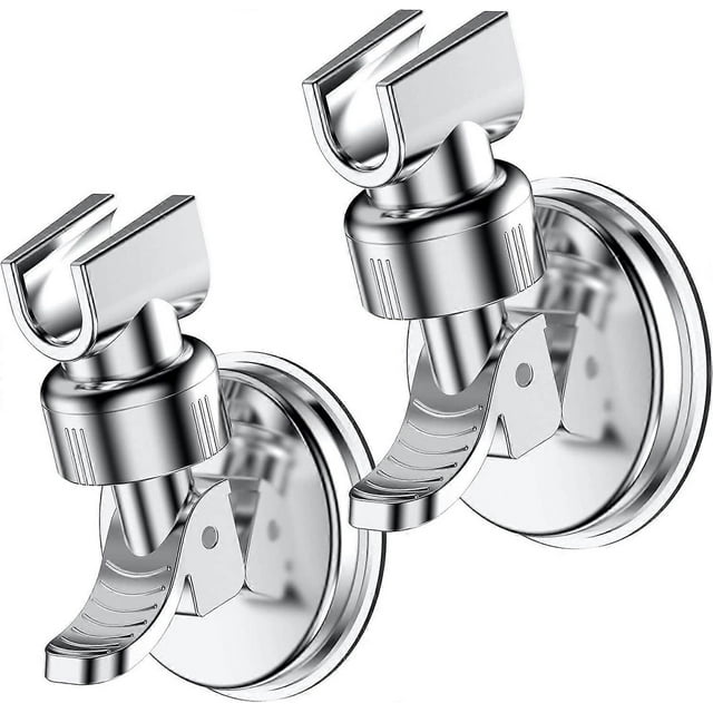 Adjustable Shower Head Holder, Bathroom Suction Cup Handheld Shower Head Bracket, Removable Handheld Showerhead & Wall Mounted Suction Bracket Chrome