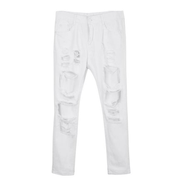 Women s Skinny Large Hole Ripped Jeans Stretch Denim Distressed