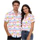 thumbnail image 3 of Ceisia Fashion Unisex Men Women Casual Short Sleeve Gift Printed Turndown Collar Button Shirt, 3 of 9