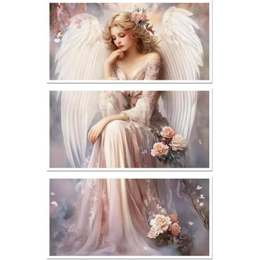 Rub on Transfer Decal Sticker for Furniture Craft Decor 6"x12" Vintage Fairy with Scraper 3Pcs Waterproof UV DTF Transfer for Drawer Dresser Glass Porcelain Wood Plastic Window